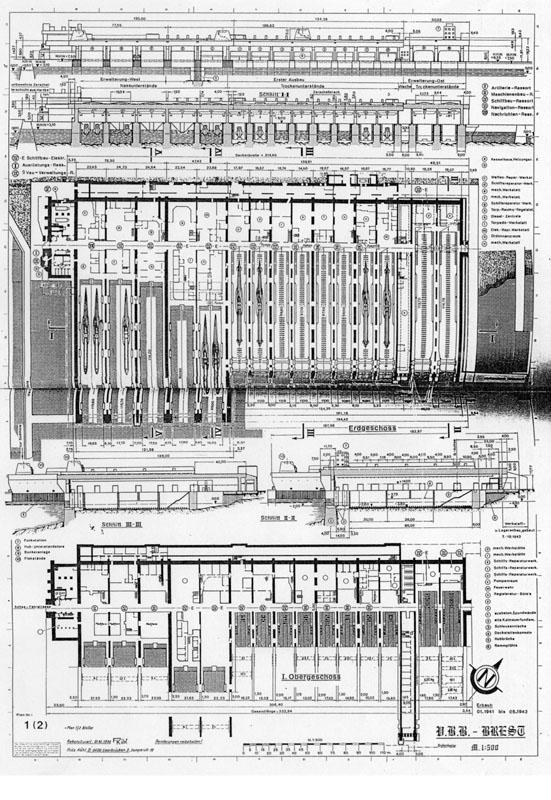 Brest - Map of the u-boat base