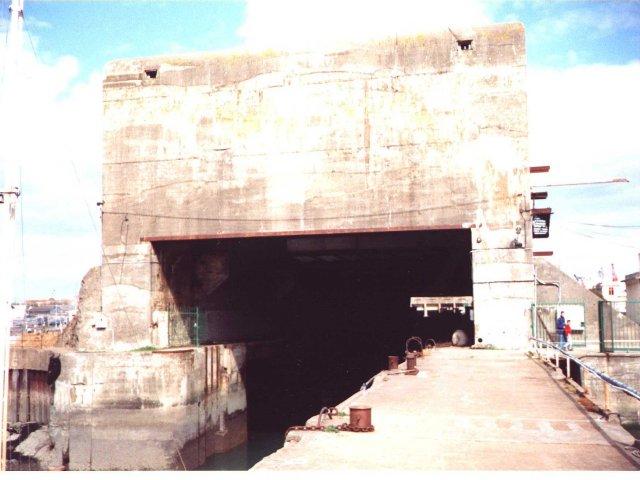 La Rochelle U-boat base - Front view of the protected lock