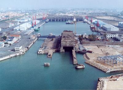 La Rochelle (la Pallice) uboat base from the sky.