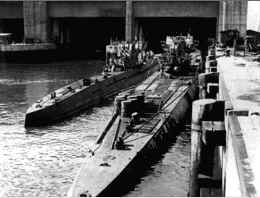 A type VIIc u-boat(U-953) and a type IX-d2 (U-861).